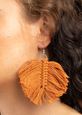 Macrame Mamba - Brown / Orange Paparazzi Earrings