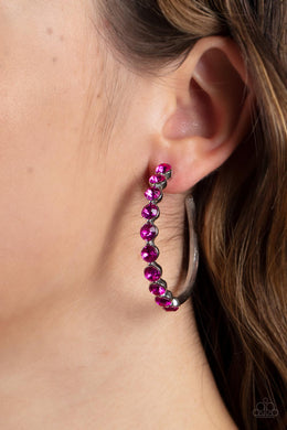 Photo Finish - Pink Paparazzi Hoop Earrings