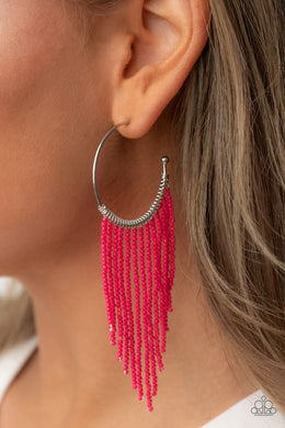 Saguaro Breeze - Pink Paparazzi Hoop Earrings