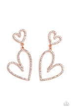 Load image into Gallery viewer, Doting Duo - Copper Heart Paparazzi Earrings