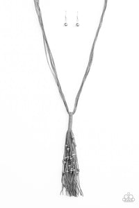 Hand-Knotted Knockout - Silver Paparazzi Necklace