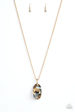 Load image into Gallery viewer, Gemstone Grandeur - Gold Paparazzi Necklace