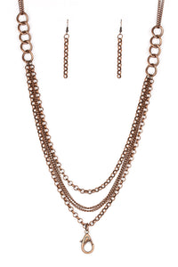 Mechanical Mayhem - Copper Paparazzi Necklace
