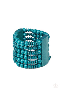 Dont Stop BELIZE-ing - Blue Wood Bracellet