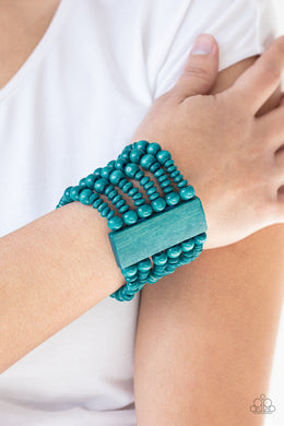 Dont Stop BELIZE-ing - Blue Wood Bracellet