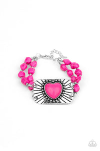 Sandstone Sweetheart - Pink Paparazzi bracellet