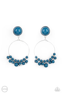 Cabaret Charm - Paparazzi Blue Clip Earrings