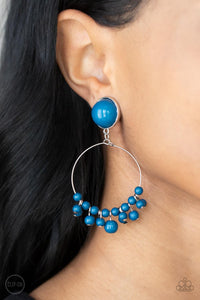 Cabaret Charm - Paparazzi Blue Clip Earrings