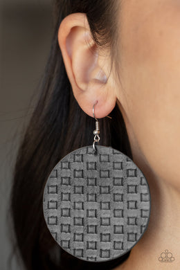 WEAVE Me Out Of It - Black Paparazzi Earrings