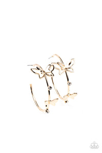 Full Out Flutter - Gold Butterfly Earrings