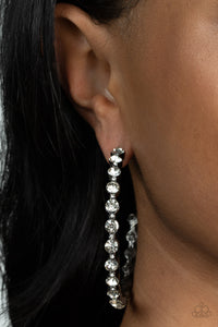 Paparazzi Royal Reveler - Black hoop earrings