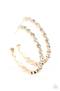 Paparazzi Royal Reveler - Gold hoop earrings