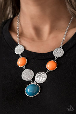 Bohemian Bombshell - Blue and Orange Paparazzi Necklace