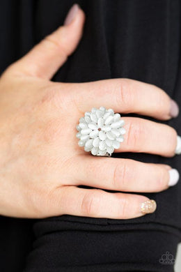 Paparazzi Bloomin Bloomer - White - Cat's Eye Moonstones - Ring