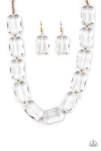 Load image into Gallery viewer, The ICE President - White Paparazzi Necklace (gold beads)