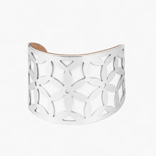 Load image into Gallery viewer, GARDEN FIESTA - Paparazzi white cuff bracelet