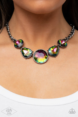 All The Worlds My Stage - Oil spill Paparazzi Necklace