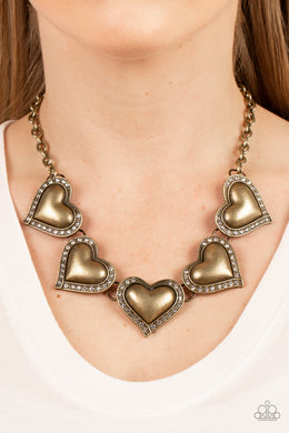 Kindred Hearts - Brass paparazzi necklace