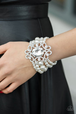 Paparazzi Bracelet- Rule The Room - White Pearls